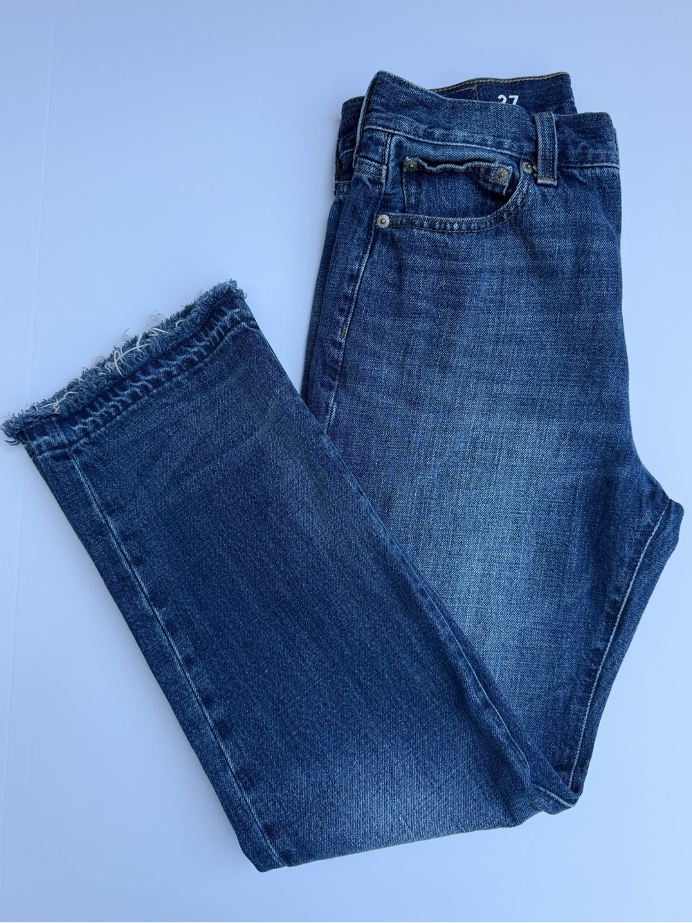 J.Crew Rigid High Rise Straight Jeans Size 27 Dark Wash